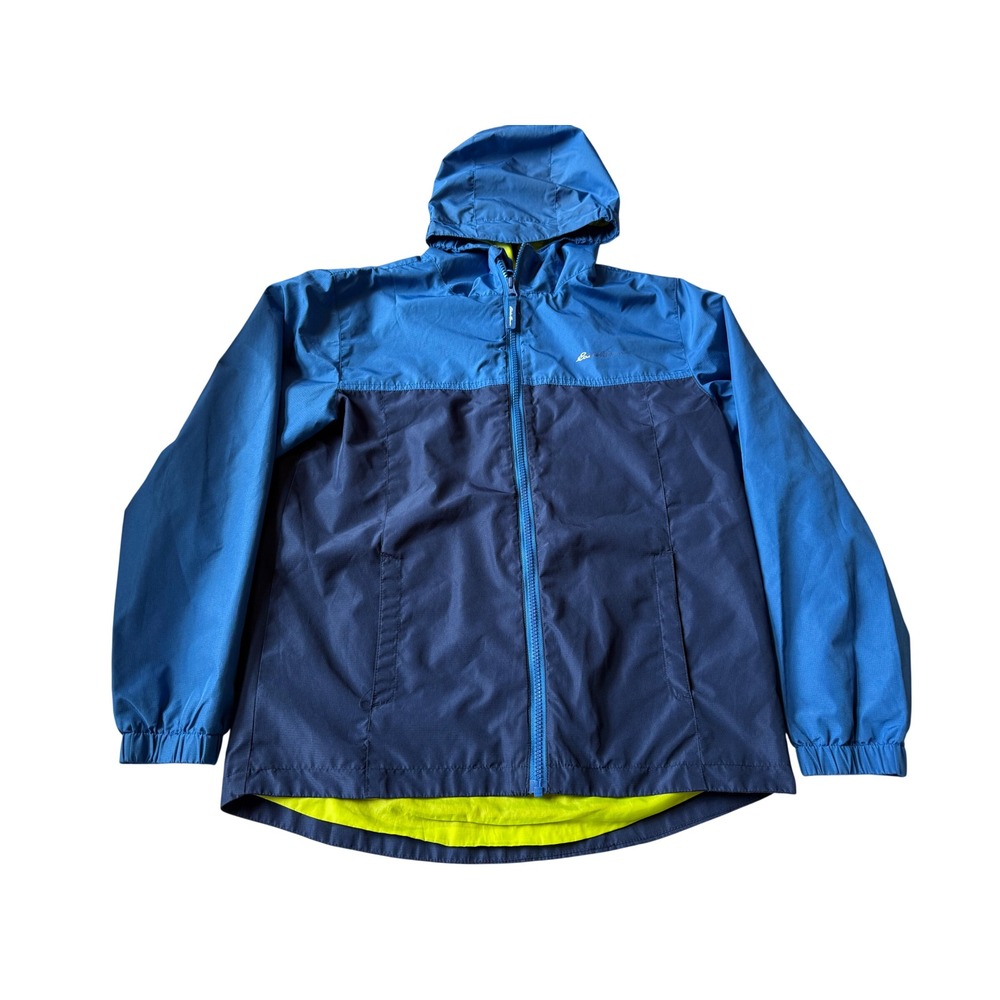 Eddie Bauer Kids Large 14/16 Blue Colorblock Rain Jacket Windbreaker Outdoor